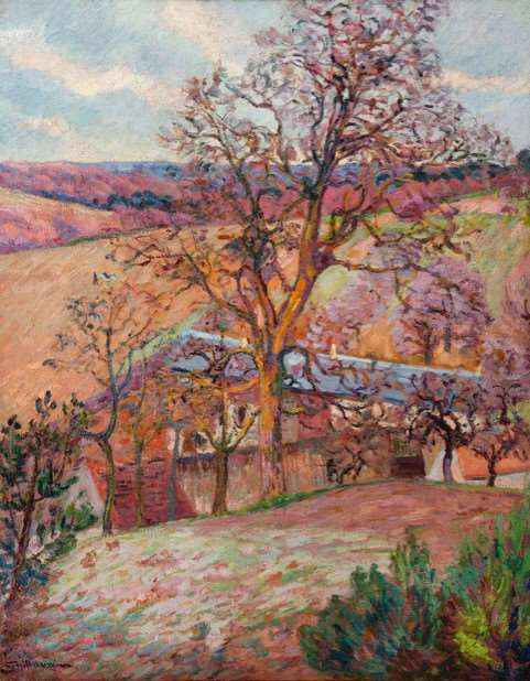 Fermes et arbres à Saint-Chéron