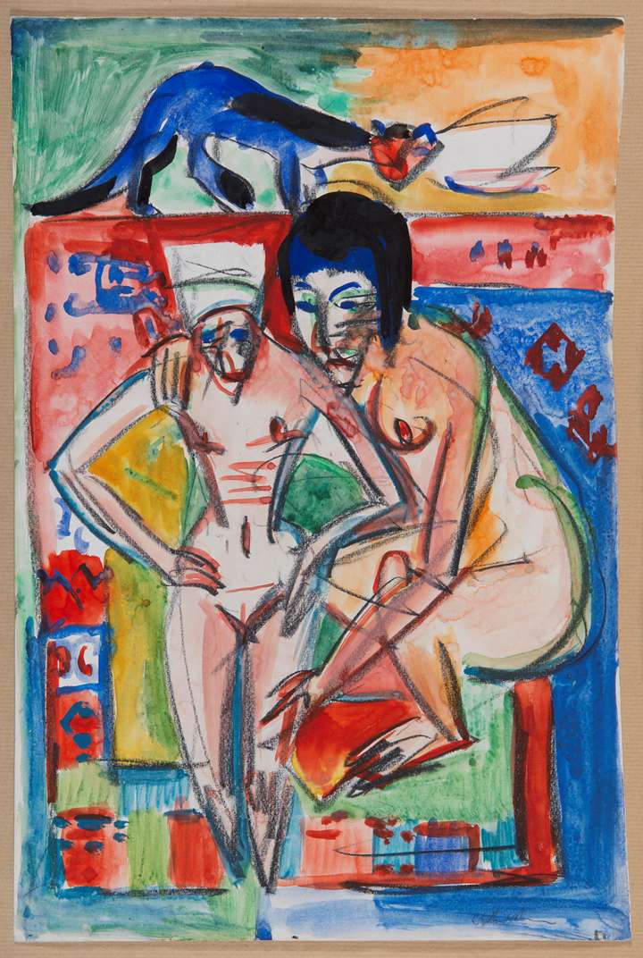 Femme nue et fille (problablement Anna Müller)