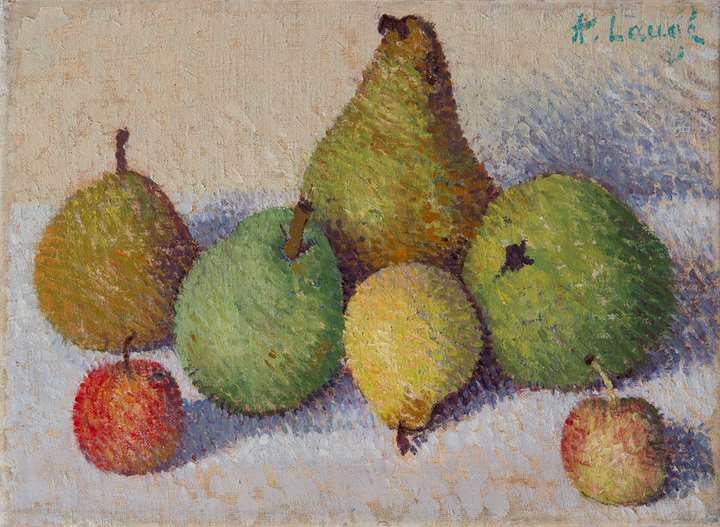 Nature morte aux cinq poires et deux pommes