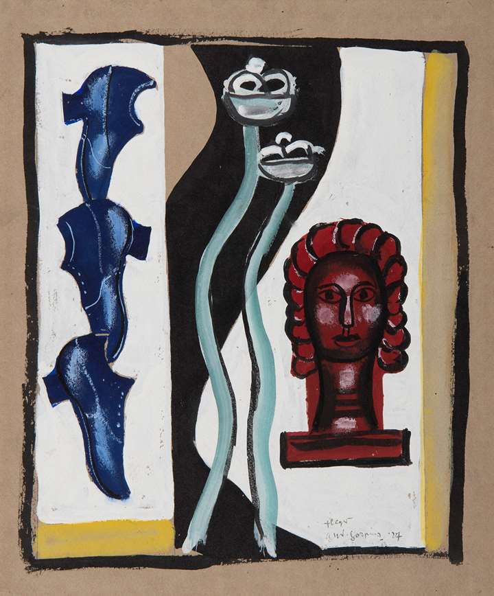 Composition à la tête rouge