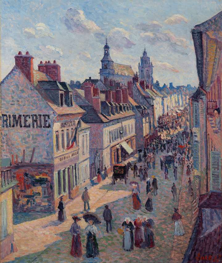 Jour de marché à Gisors (rue Cappeville)