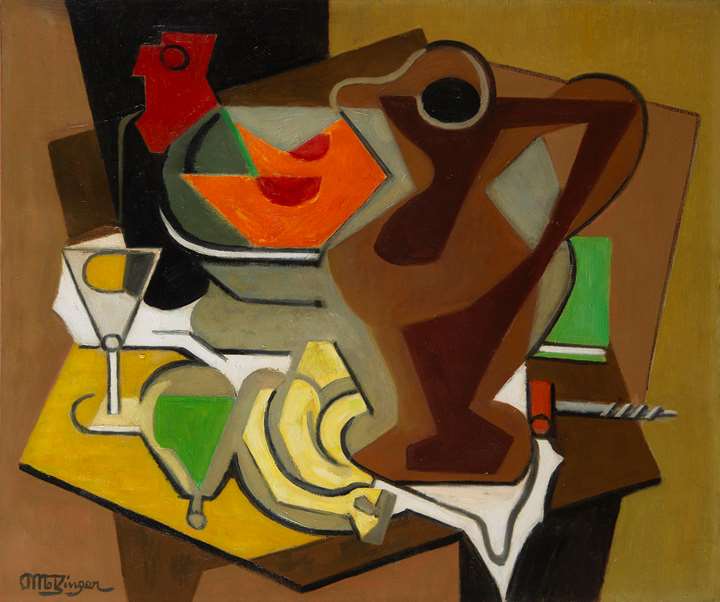 Pichet, fruits et tire-bouchon