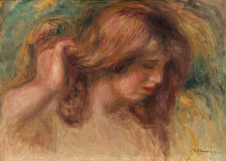 Modèle à la main dans les cheveux