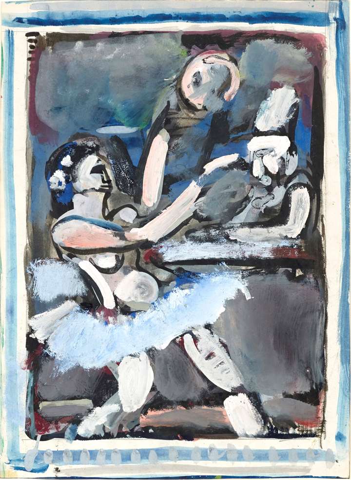 Scène de cirque, écuyère et clown