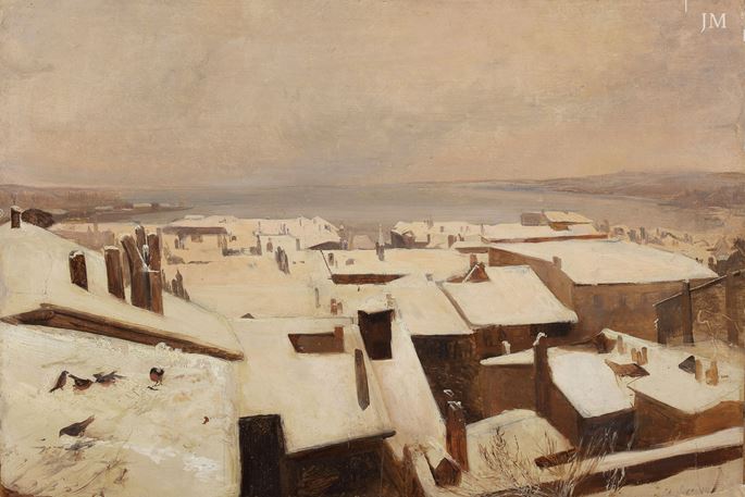 Albert Lugardon - Geneva: Rooftops in Winter | MasterArt