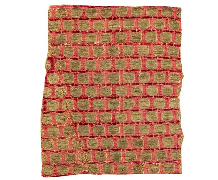 Textile - Velvet with gold disks in offset rows