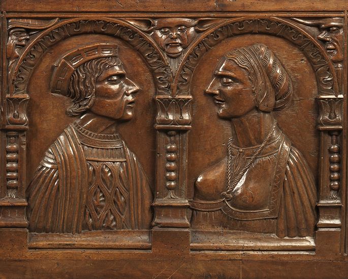 Marriage Chest Panel with Couple | MasterArt