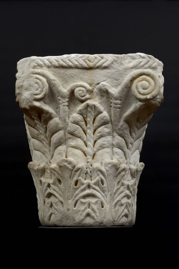 A Pair of pseudo Corinthian Capitals with acanthus foliage and palmettes | MasterArt