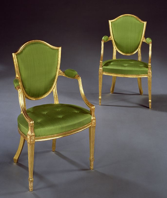 A PAIR OF GEORGE III GILTWOOD ARMCHAIRS | MasterArt