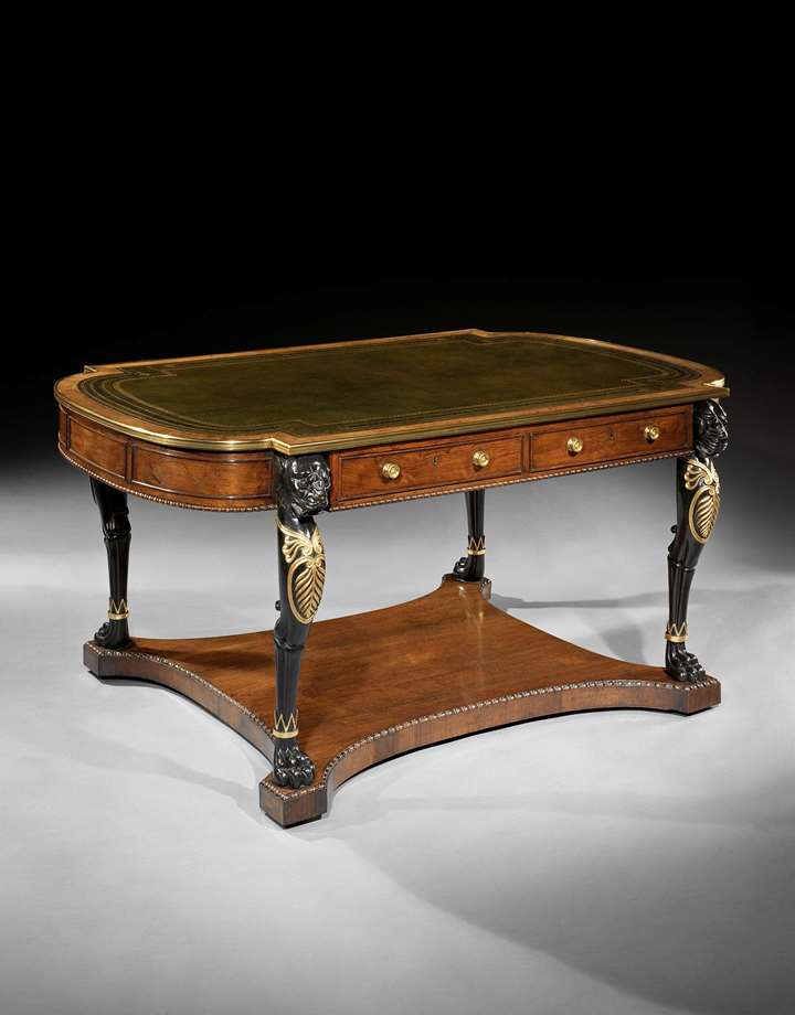 A REGENCY ROSEWOOD LIBRARY TABLE