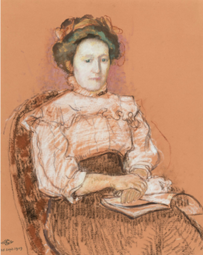 Georges Lemmen - Portret van mevrouw Lemmen, 1909 | MasterArt