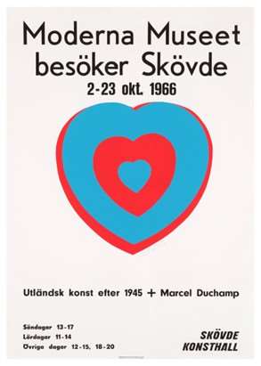 Fluttering Hearts on Moderna Museet Poster, 1966