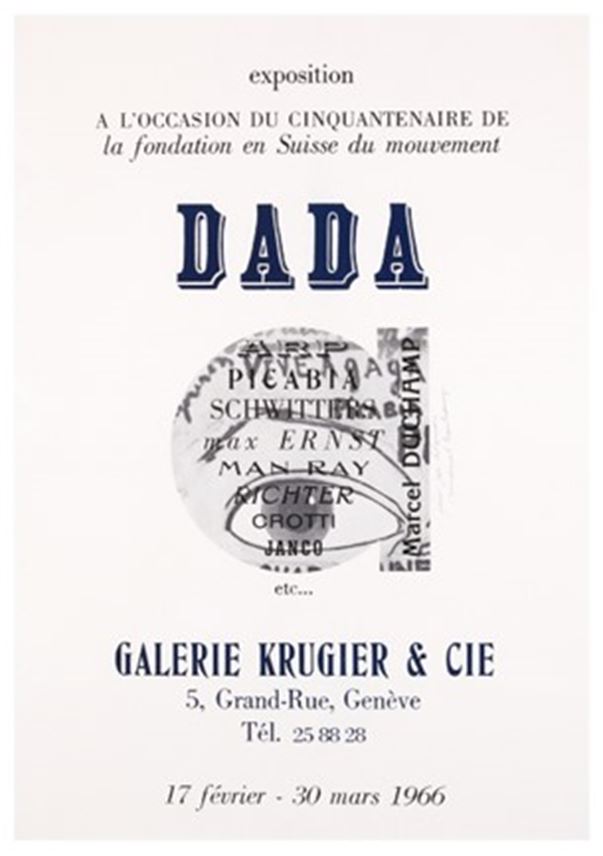 Marcel Duchamp - DADA poster from the Galerie Krugier &amp; Cie, 1966 | MasterArt