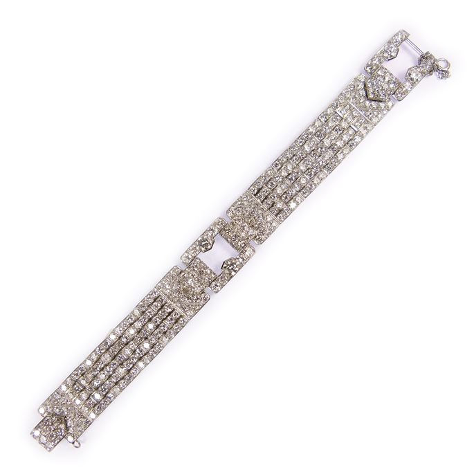 Diamond bricklink strap bracelet by Cartier, Paris, | MasterArt