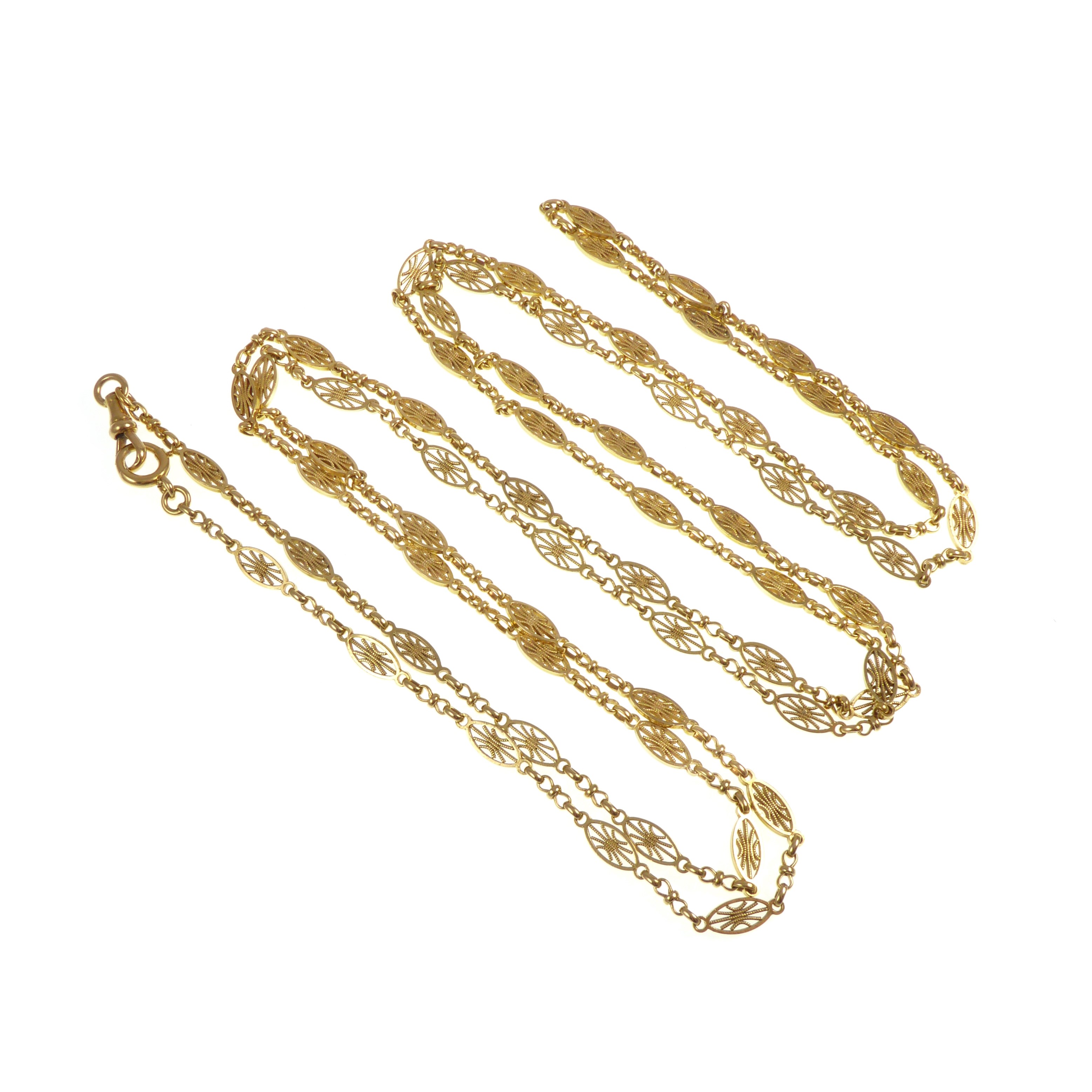 Sterling Silver & 18ct Gold Plated Vermeil Textured Link Chain Necklace |  Ernest Jones