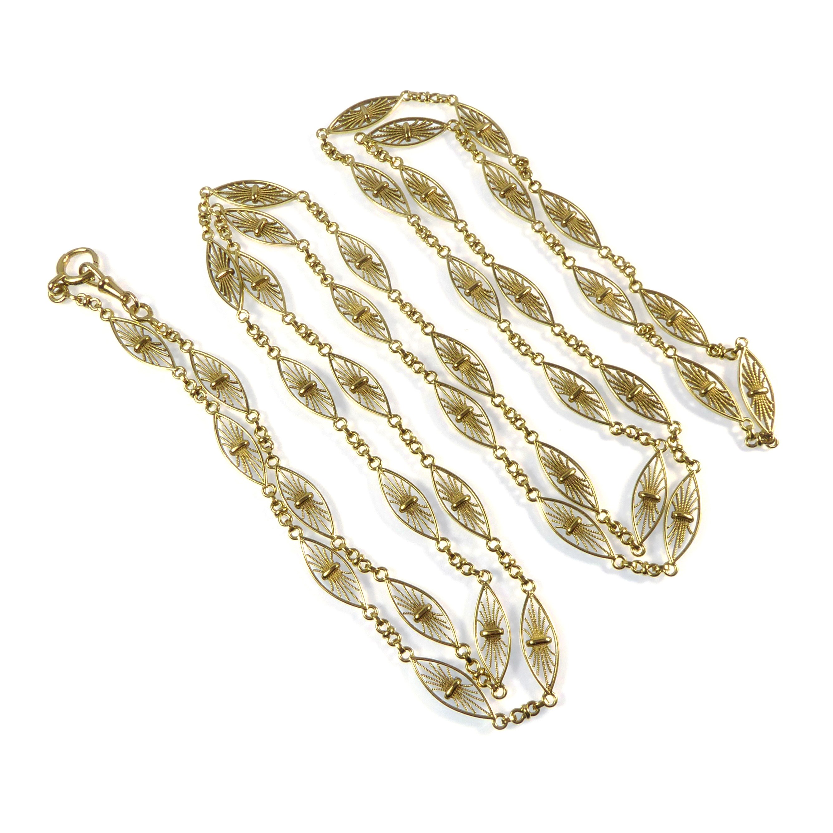 Antique Victorian 18Ct Gold Chain Necklace Circa 1900 – Antique Jewellery  Online