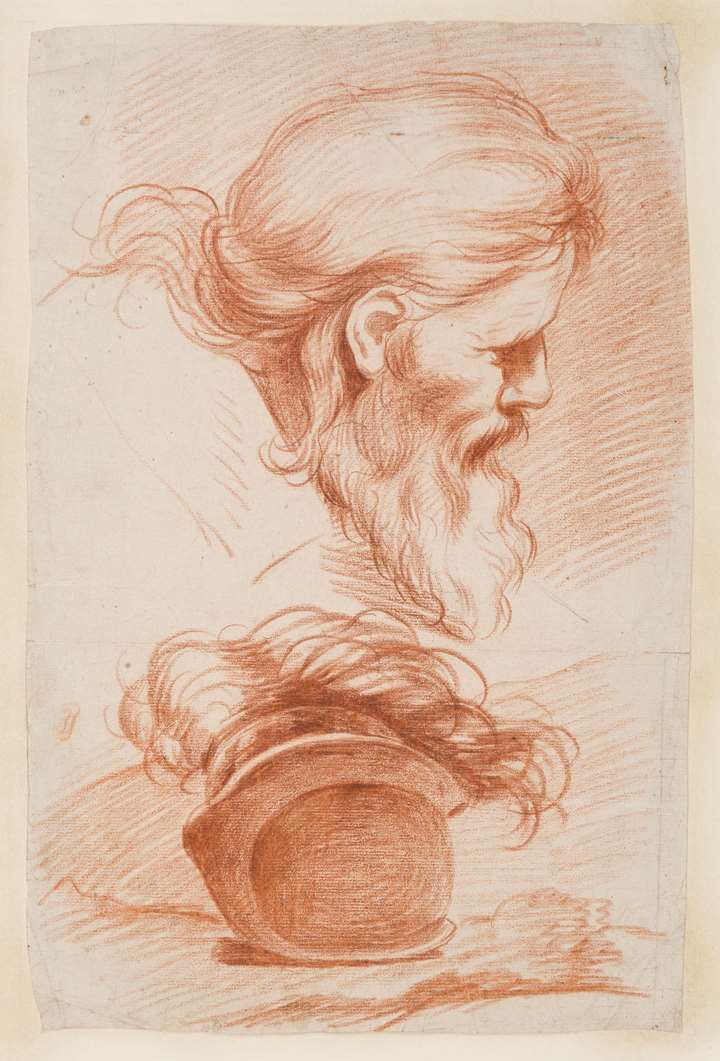 Studies of the Head of a Bearded Man and a Helmet