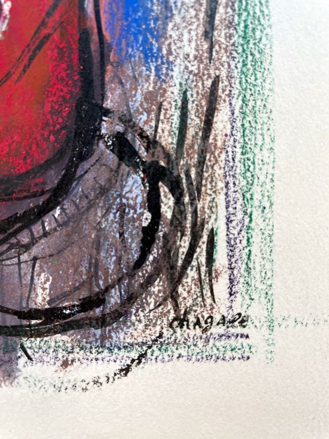Marc CHAGALL - Le Peintre devant &quot;Le Soleil Rouge&quot; | MasterArt