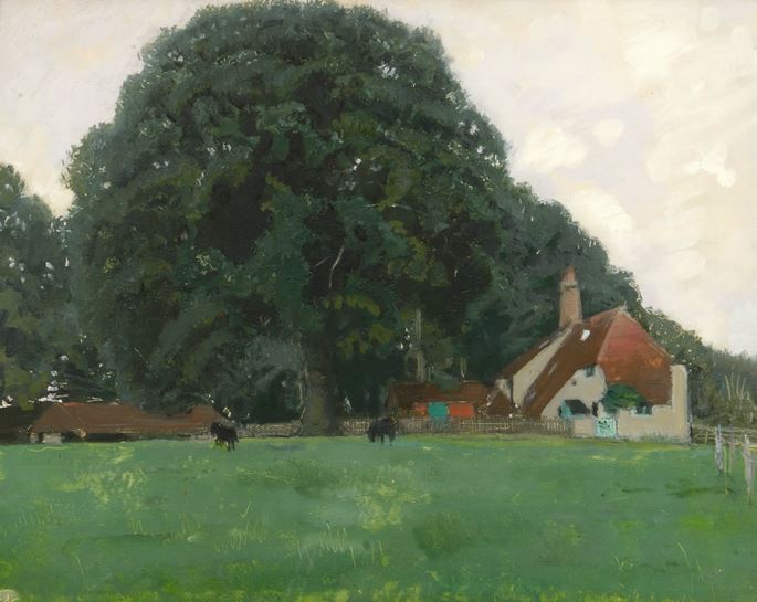 William Nicholson - Farm House and Trees, Brittenden | MasterArt