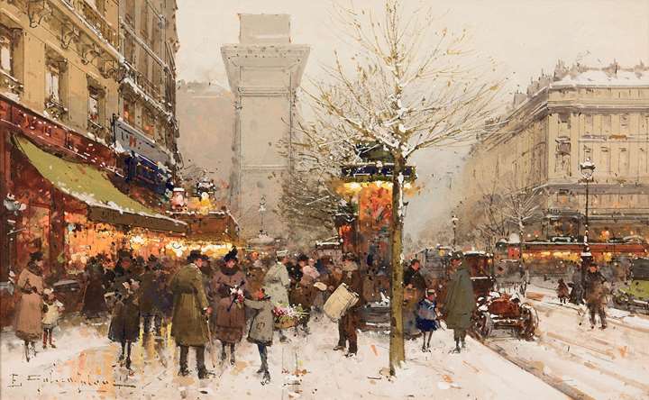 Les Grands Boulevards sous la neige