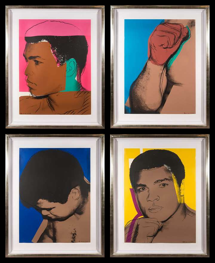 Mohammed Ali Set of four screenprints on Strathmore Bristol paper